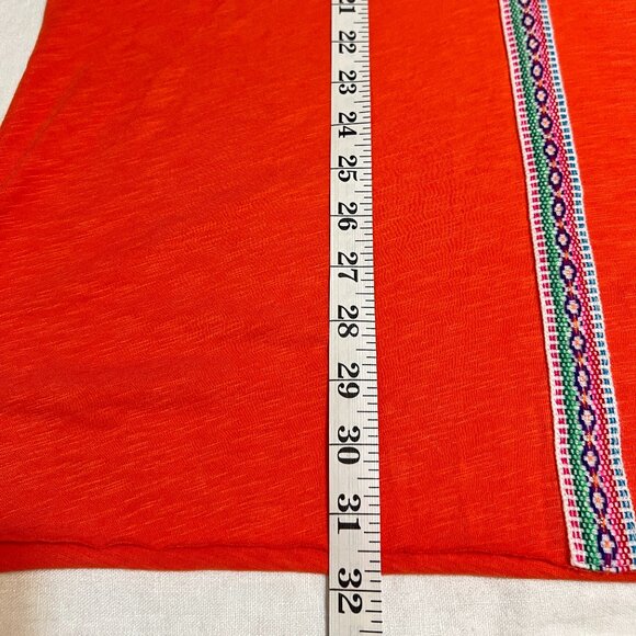 Pitusa Petite Cotton Modal Dress NWT – Orange V-Neck Trimmed Kaftan Tunic Resort - Picture 7 of 7